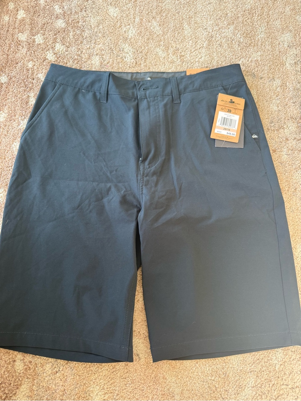 Quiksilver Men's Navy Flat Front Performance Shorts